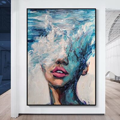 Modern Abstract Hand Painted Oil Painting on Canvas - Customized Size Wall Art for Home Decor