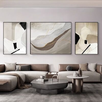 Modern Abstract Style Hand Painted Oil Painting on Canvas with Hand Applied Gold Leaf - Customized Size Wall Hanging Decoration