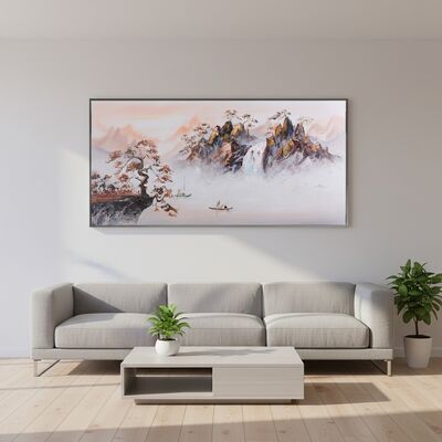 Modern Abstract Style Hand Painted Oil Painting with Hand Applied Gold Leaf and Customized Size Canvas Wall Art