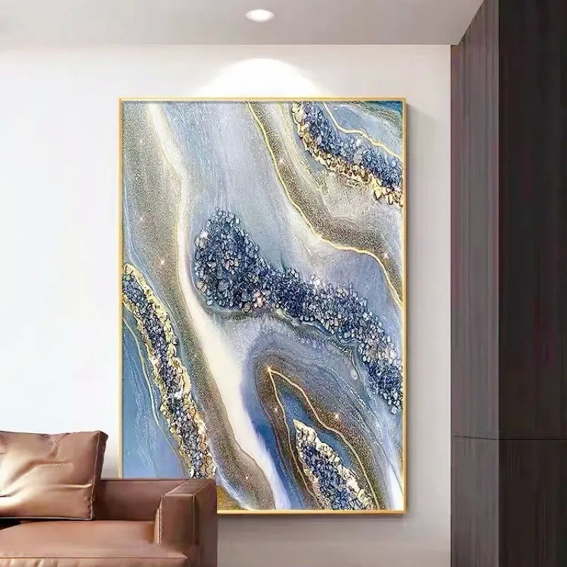 Canvas Support Base Hand Painted 3D Abstract Luxury Modern Oil Large Framed Wall Art for Home Living Room Hotel Wall Decor